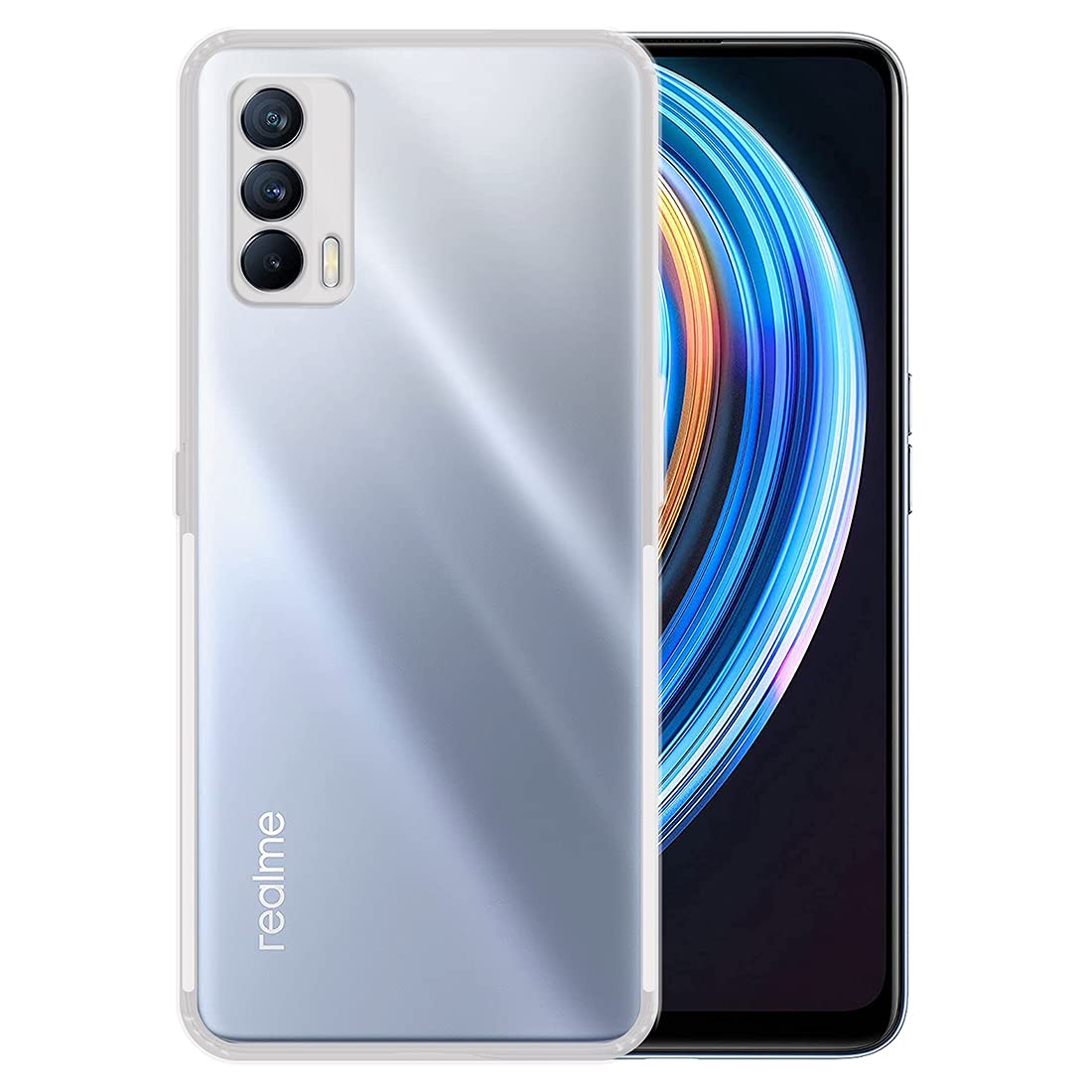 VAKIBO Premium Clear 1.5MM Thick Transparent Soft TPU Rubber Back Cover Case With Camera Protection Suitable for Realme X7