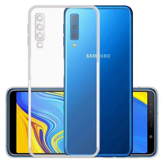 VAKIBO Super Premium Soft TPU Transparent Case With Dustplug,Side Grip,Corner Protection,lanyard Cuts,Camera Protection Suitable for Samsung A7 2018 /A750