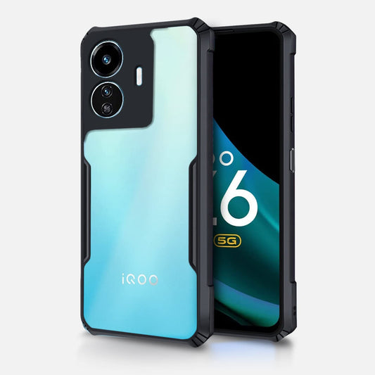 VAKIBO Super Premium Black Border Transparent Case With Corner Protection & Camera Protection Suitable for iQOO Z6 Pro 5G