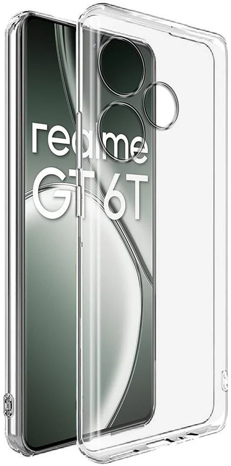 VAKIBO Premium Clear 1.5MM Thick Transparent Soft TPU Rubber Back Cover Case With Camera Protection Suitable for Realme GT6