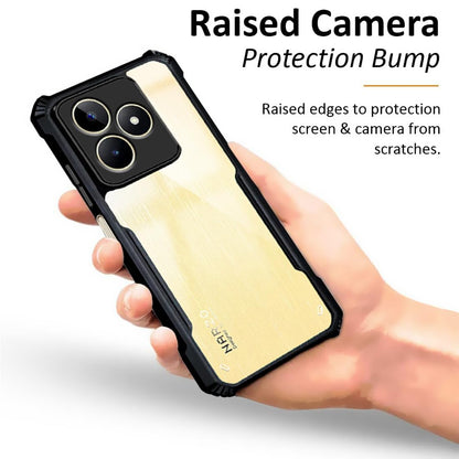 VAKIBO Best Selling Black and Transparent Coloured Made With Soft TPU and Acrylic Back Cover Case With 4 Corner and Camera Protection Suitable for Realme C63 4G