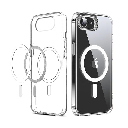 VAKIBO Megnatic Magsafe White Coloured Soft with Hard back Back Cover Case With Camera Protection Ring Suitable for iPhone 16E