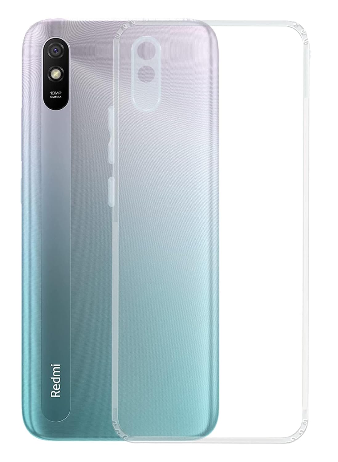 VAKIBO Super Premium Soft TPU Transparent Case With Dustplug,Side Grip,Corner Protection,lanyard Cuts,Camera Protection Suitable for Mi Redmi 9A