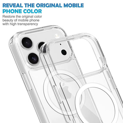 VAKIBO Megnatic Magsafe Transparent Coloured Soft with Hard back Back Cover Case With Camera Protection Ring Suitable for iPhone 17 Pro Max