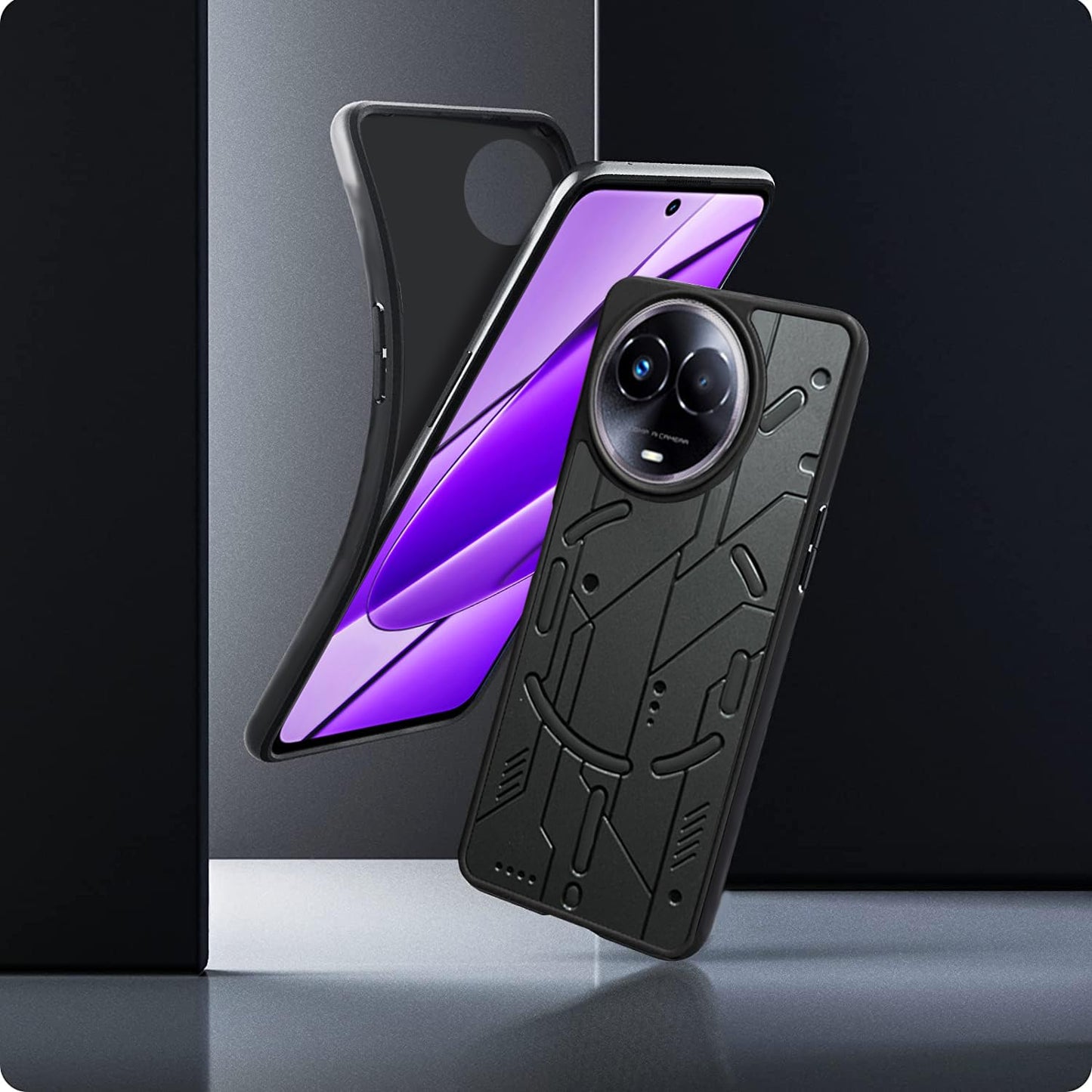 VAKIBO Black Coloured Back Cover Case Suitable for Realme 11