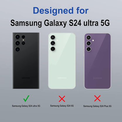 VAKIBO Megnatic Magsafe Black Coloured Soft with Hard back Back Cover Case With Camera Protection Ring Suitable for Samsung Galaxy S24 Ultra