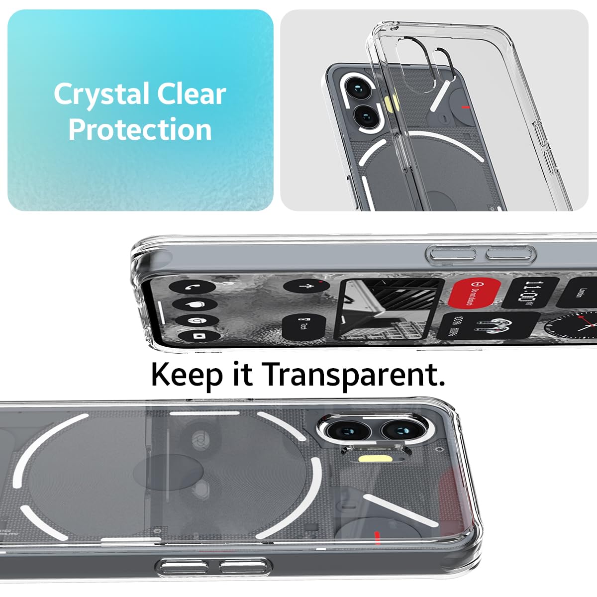 VAKIBO Premium Clear 1.5MM Thick Transparent Soft TPU Rubber Back Cover Case With Camera Protection Suitable for Nothing Phone 2