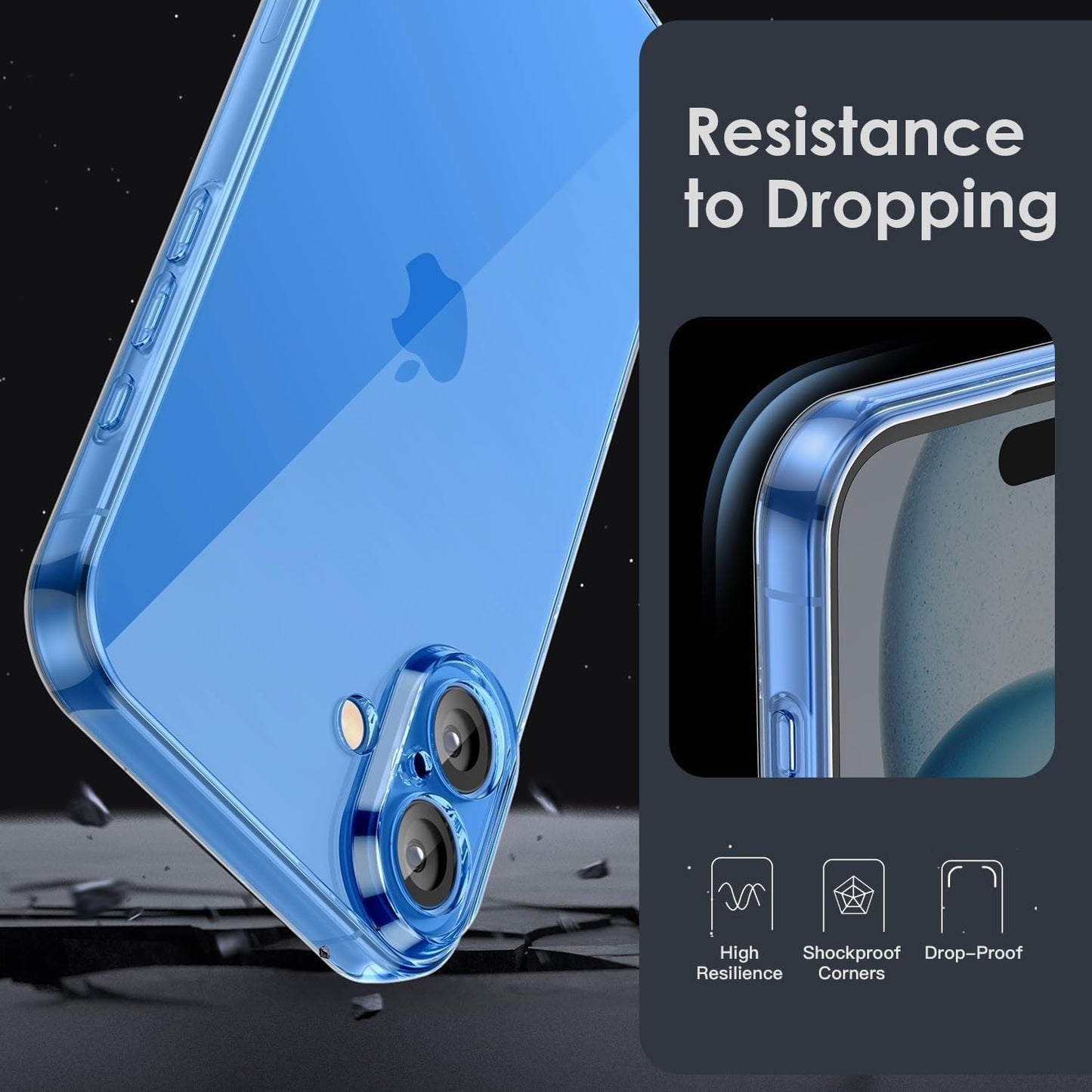 VAKIBO Premium Clear 2MM Thick Transparent Soft TPU Rubber Back Cover Case With Camera Protection Suitable for iPhone 17