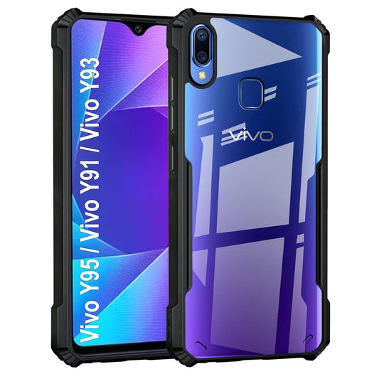 VAKIBO Super Premium Black Border Transparent Case With Corner Protection & Camera Protection Suitable for Vivo Y91