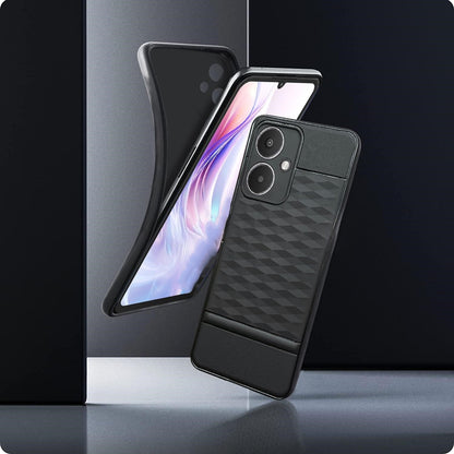VAKIBO Parallax Design Black Coloured Made with Soft Rubber TPU Back Cover Case Camera Protection Ring Suitable for Oppo A59