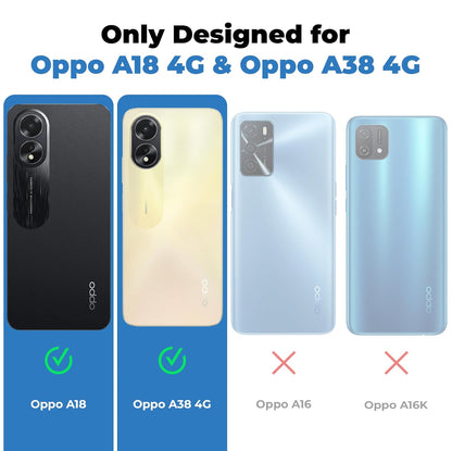 VAKIBO Black Coloured Back Cover Case Suitable for Oppo A38