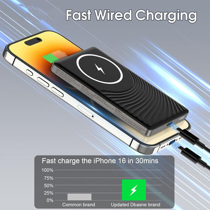 Treams PB 020 Wireless Mini Power bank 10000mah 18W Fast Charger | Magnetic Power Bank for Magsafe, Slim 10000mAh PD 18W Fast Charging Power bank | Wireless Magnetic Portable Charger, USB C Phone Battery