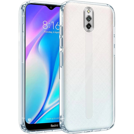 VAKIBO Super Premium Soft TPU Transparent Case With Dustplug,Side Grip,Corner Protection,lanyard Cuts,Camera Protection Suitable for MI Redmi 8A Dual