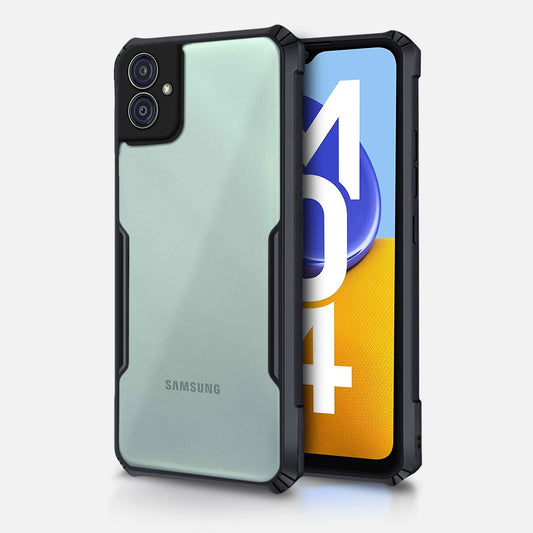 VAKIBO Super Premium Black Border Transparent Case With Corner Protection & Camera Protection Suitable for Samsung F04