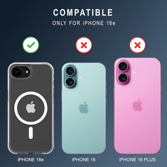 VAKIBO Megnatic Magsafe White Coloured Soft with Hard back Back Cover Case With Camera Protection Ring Suitable for iPhone 16E