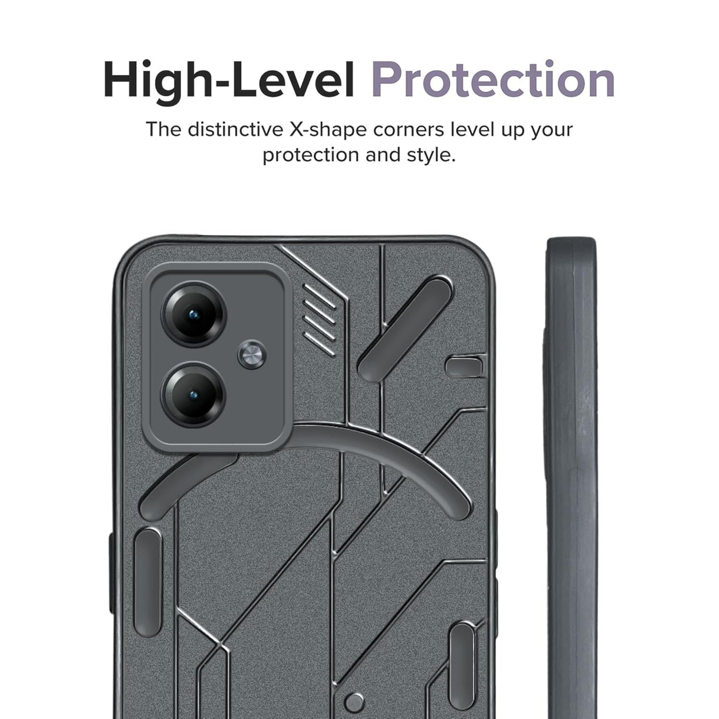 VAKIBO Black Coloured Back Cover Case Suitable for Moto G14