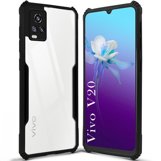 VAKIBO Super Premium Black Border Transparent Case With Corner Protection & Camera Protection Suitable for Vivo V20 Pro