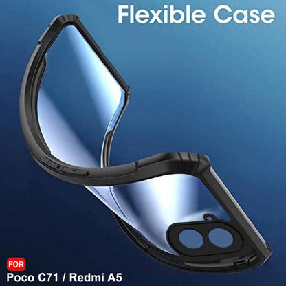 VAKIBO Best Selling Black and Transparent Coloured Made With Soft TPU and Acrylic Back Cover Case With 4 Corner and Camera Protection Suitable for Mi Redmi A5