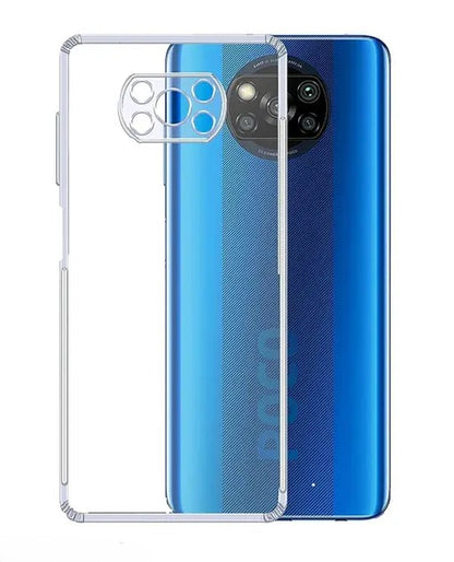 VAKIBO Super Premium Soft TPU Transparent Case With Dustplug,Side Grip,Corner Protection,lanyard Cuts,Camera Protection Suitable for Poco X3