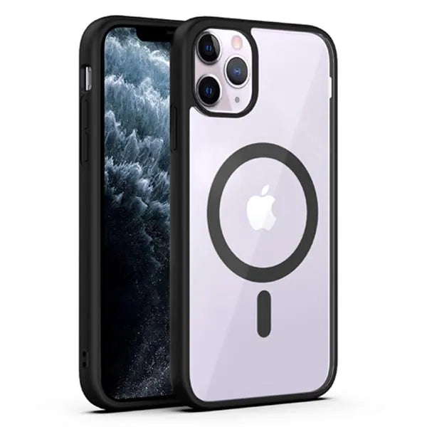 VAKIBO Megnatic Magsafe Black Soft with Hard back Back Cover Case With Camera Protection Ring Suitable for Apple iPhone 11 Pro Max