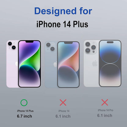 VAKIBO Megnatic Magsafe Black Soft with Hard back Back Cover Case With Camera Protection Ring Suitable for Apple iPhone 14 Plus