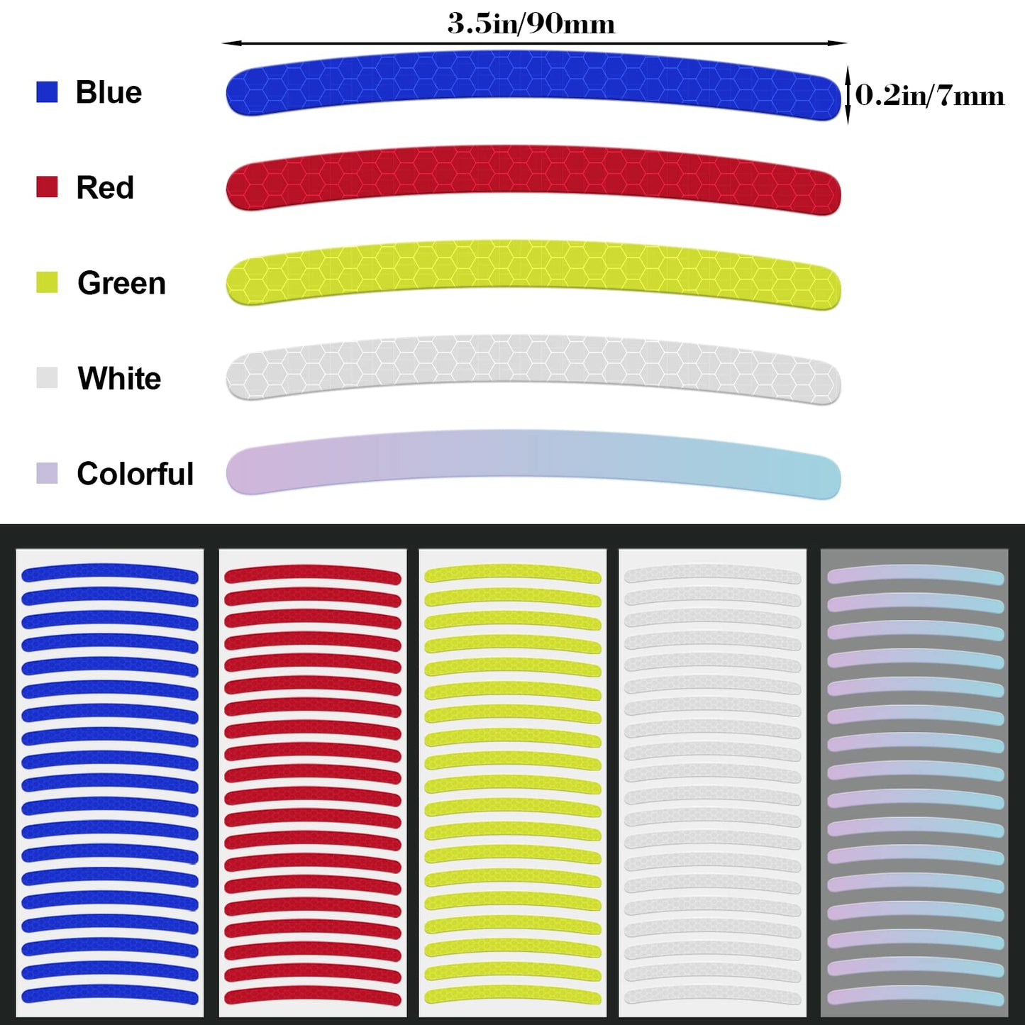 Night Safety Reflective Wheel Rim Stripe Stickers