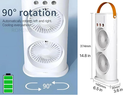 Double Fan With Mist and Remote