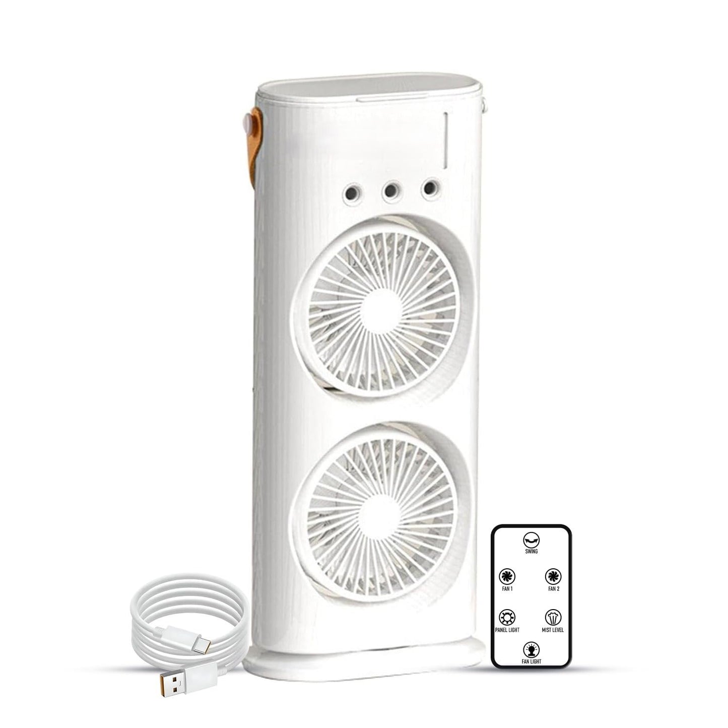 Double Fan With Mist and Remote