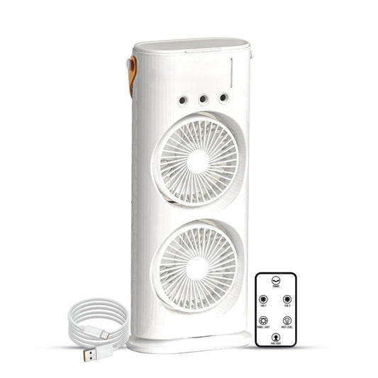 Double Fan With Mist and Remote
