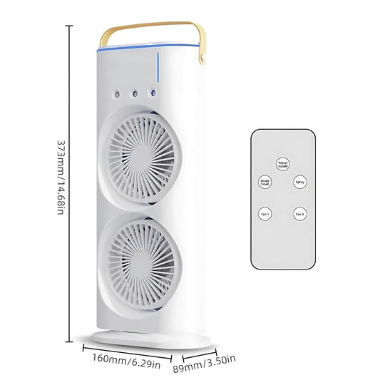 Double Fan With Mist and Remote