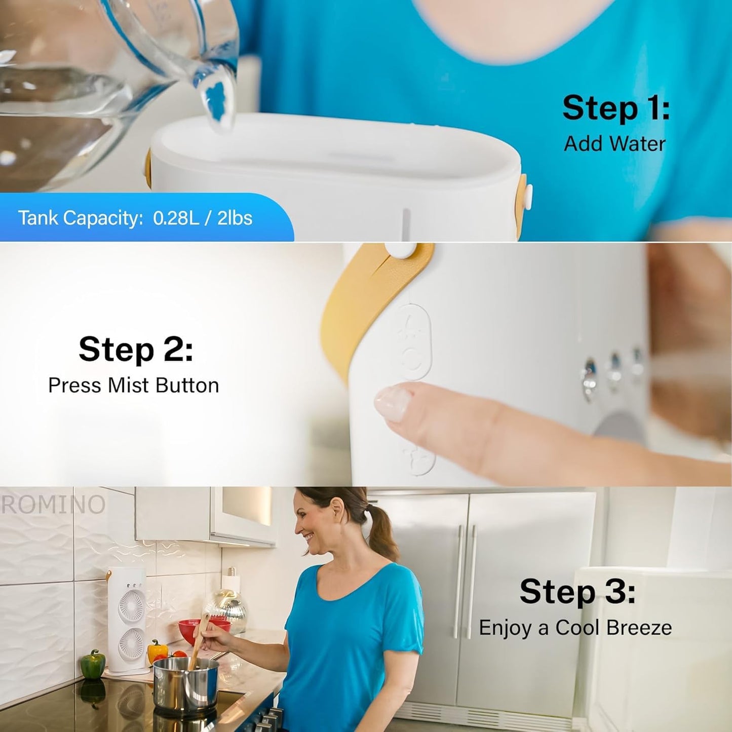 Double Fan With Mist and Remote