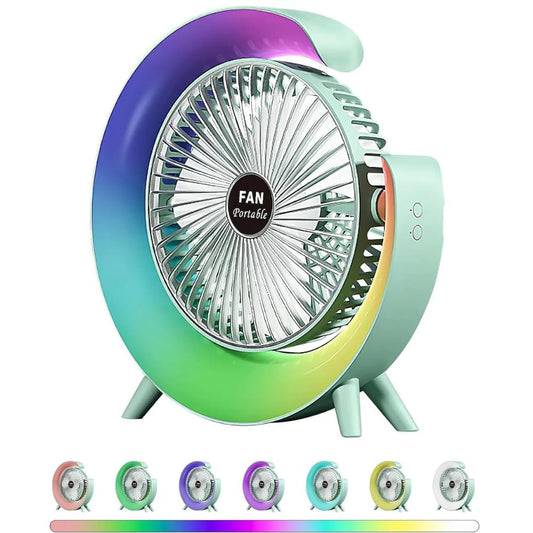G Fan Small, Portable, Adjustable Speed Settings, LED 7 Colour Light Mode G Fan