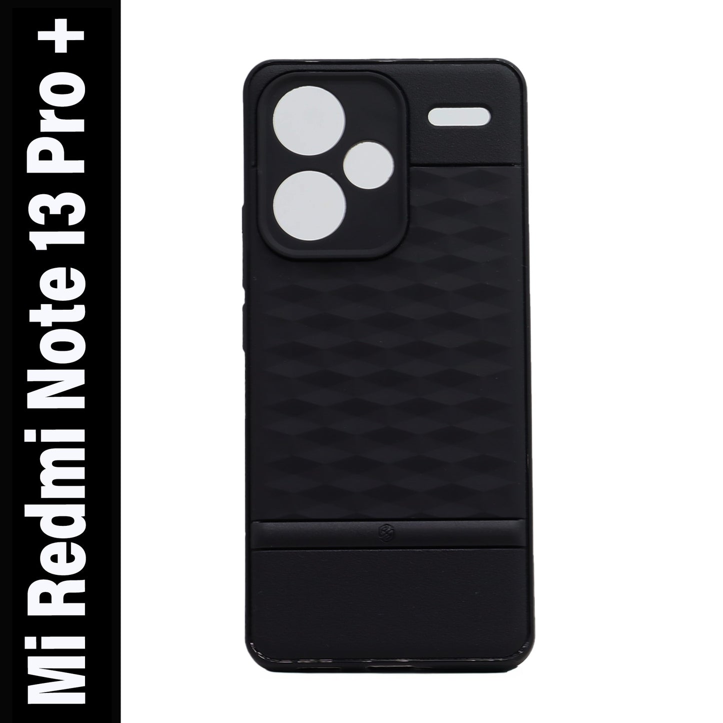 VAKIBO Parallax Design Black Coloured Made with Soft Rubber TPU Back Cover Case Camera Protection Ring Suitable for Mi Redmi Note 13 Pro Plus
