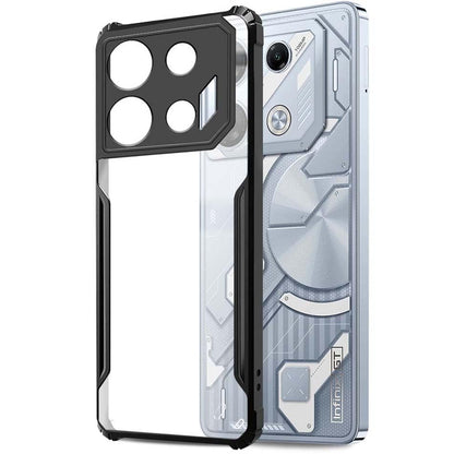 VAKIBO Super Premium Black Border Transparent Case With Corner Protection & Camera Protection Suitable for Infinix GT10 Pro