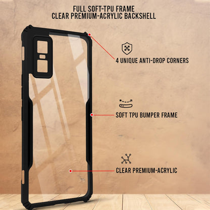 VAKIBO Super Premium Black Border Transparent Case With Corner Protection & Camera Protection Suitable for Infinix GT30 Pro