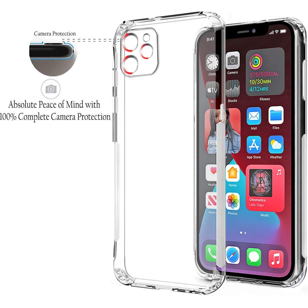 VAKIBO Super Premium Soft TPU Transparent Case With Dustplug,Side Grip,Corner Protection,lanyard Cuts,Camera Protection Suitable for iPhone 12 Mini