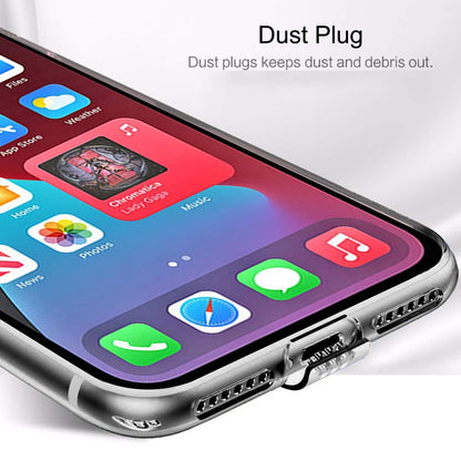 VAKIBO Super Premium Soft TPU Transparent Case With Dustplug,Side Grip,Corner Protection,lanyard Cuts,Camera Protection Suitable for iPhone 12 Mini