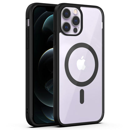 VAKIBO Megnatic Magsafe Black Soft with Hard back Back Cover Case With Camera Protection Ring Suitable for Apple iPhone 12 Pro Max