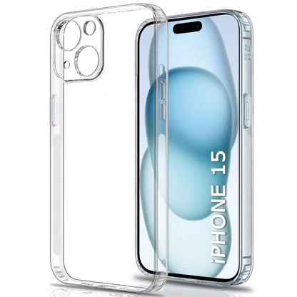 VAKIBO Premium Clear 1.5MM Thick Transparent Soft TPU Rubber Back Cover Case With Camera Protection Suitable for Apple iPhone 15 Plus