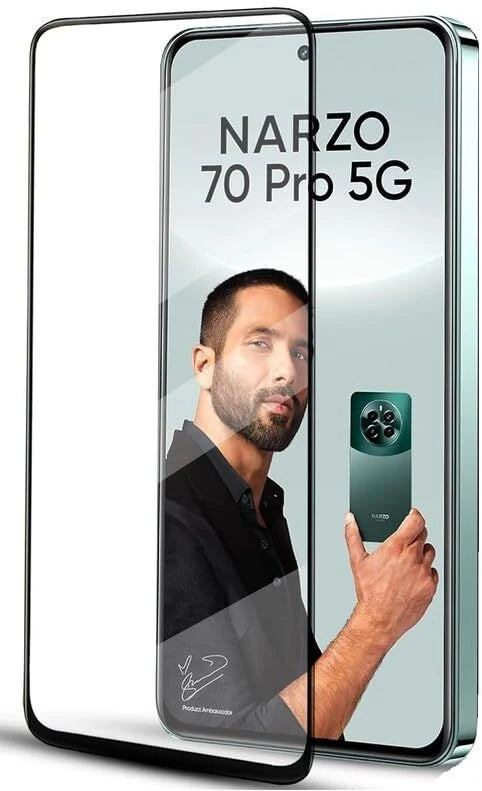 Super Premium Quality Tempered Glass Screen Guard Protector With Black Border Suitable For Realme Narzo 70 Pro 5G