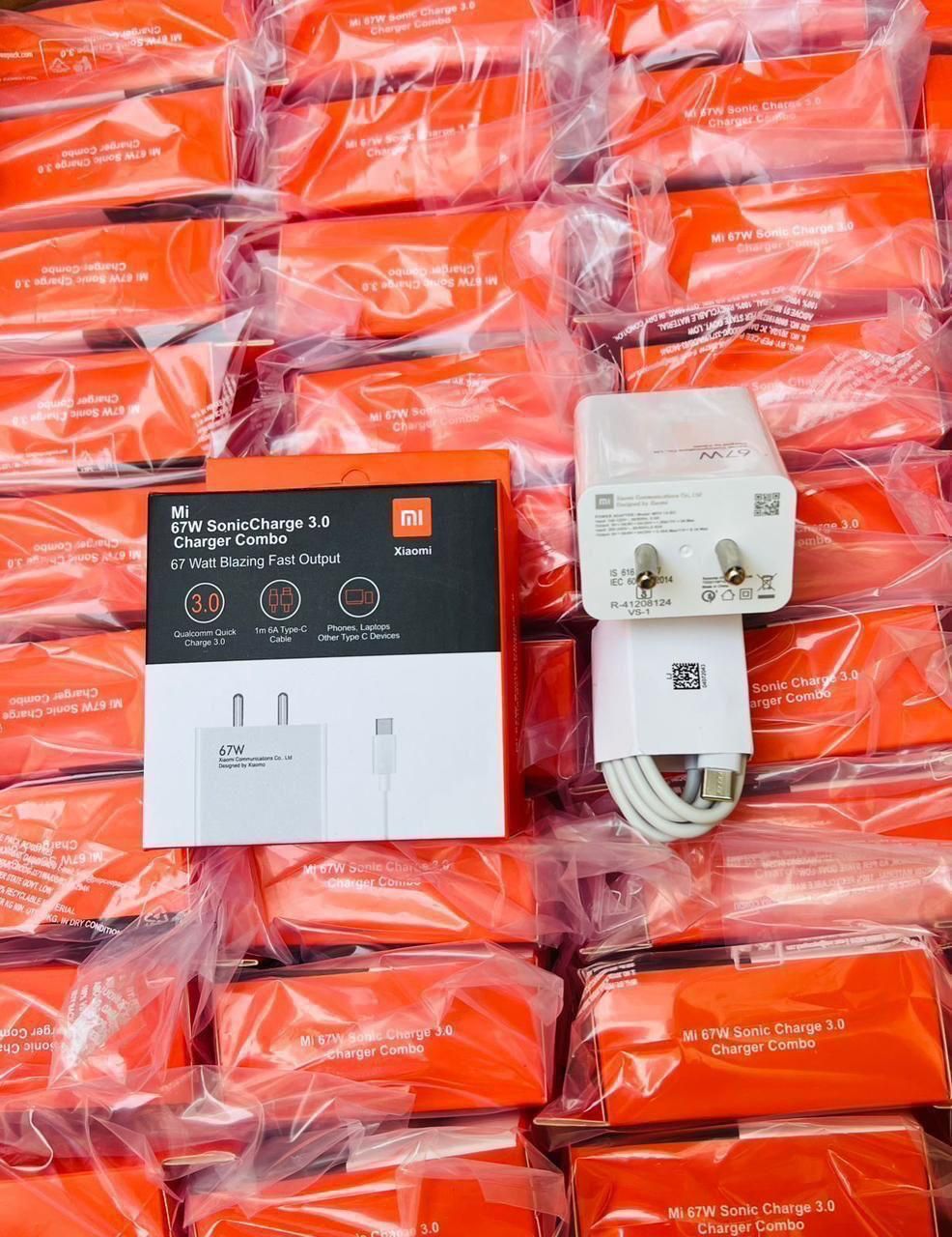 MI 67 W Super Sonic Charger Combo with Data Cable
