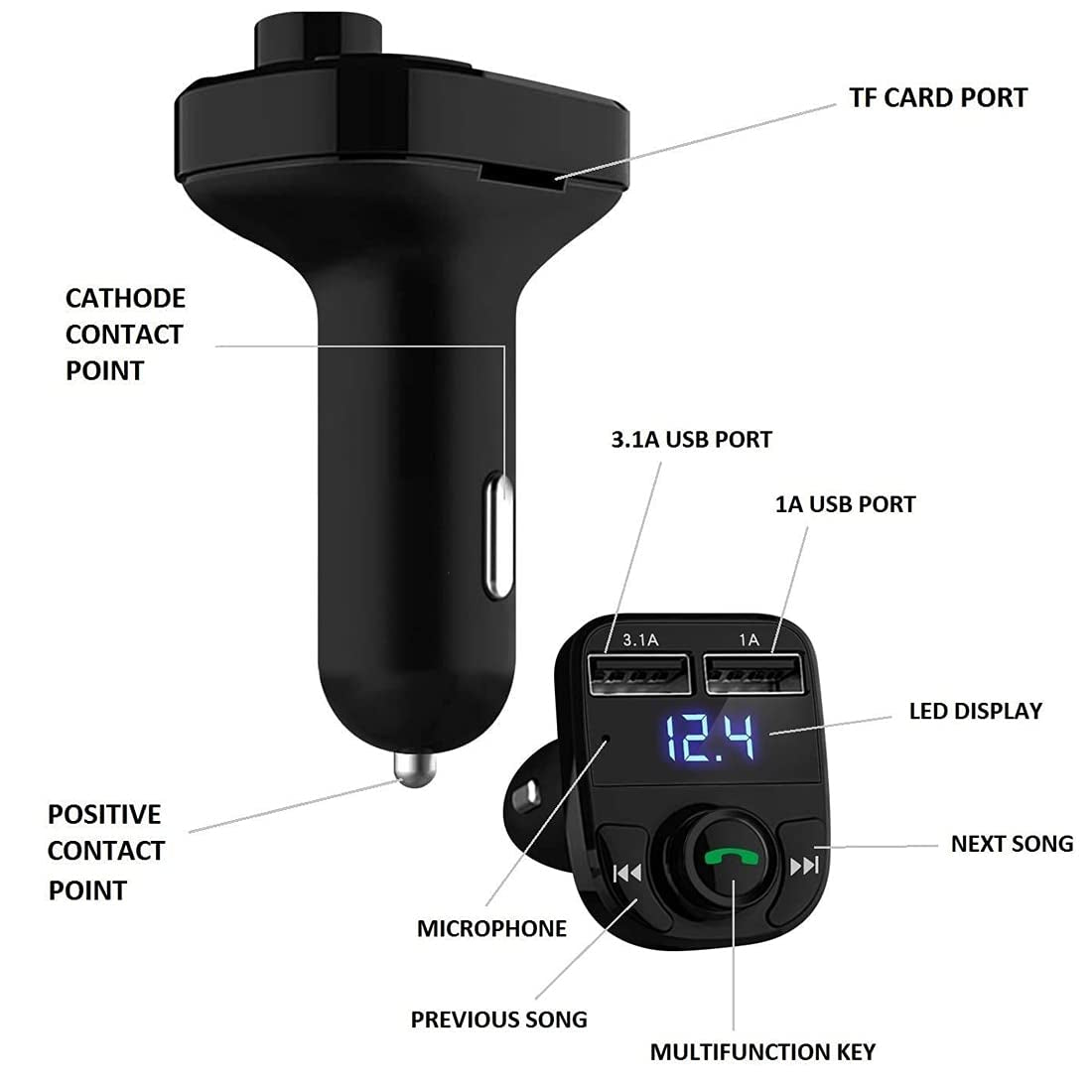 Car Charger X8 With Bluetooth