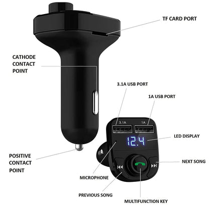 Car Charger X8 With Bluetooth