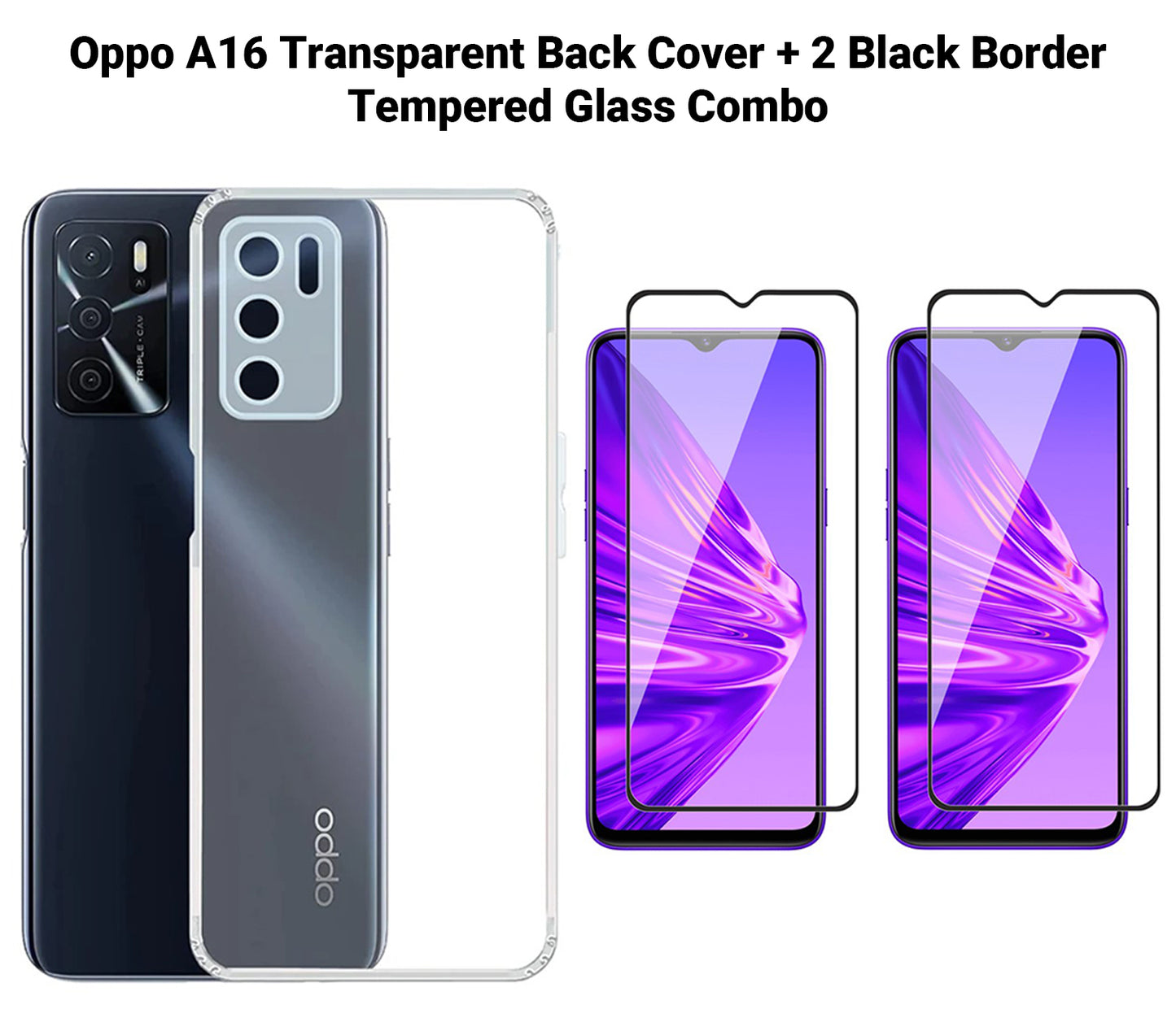 VAKIBO Super Premium Soft TPU Transparent Case With Dustplug,Side Grip,Corner Protection,lanyard Cuts,Camera Protection Suitable for Oppo A16