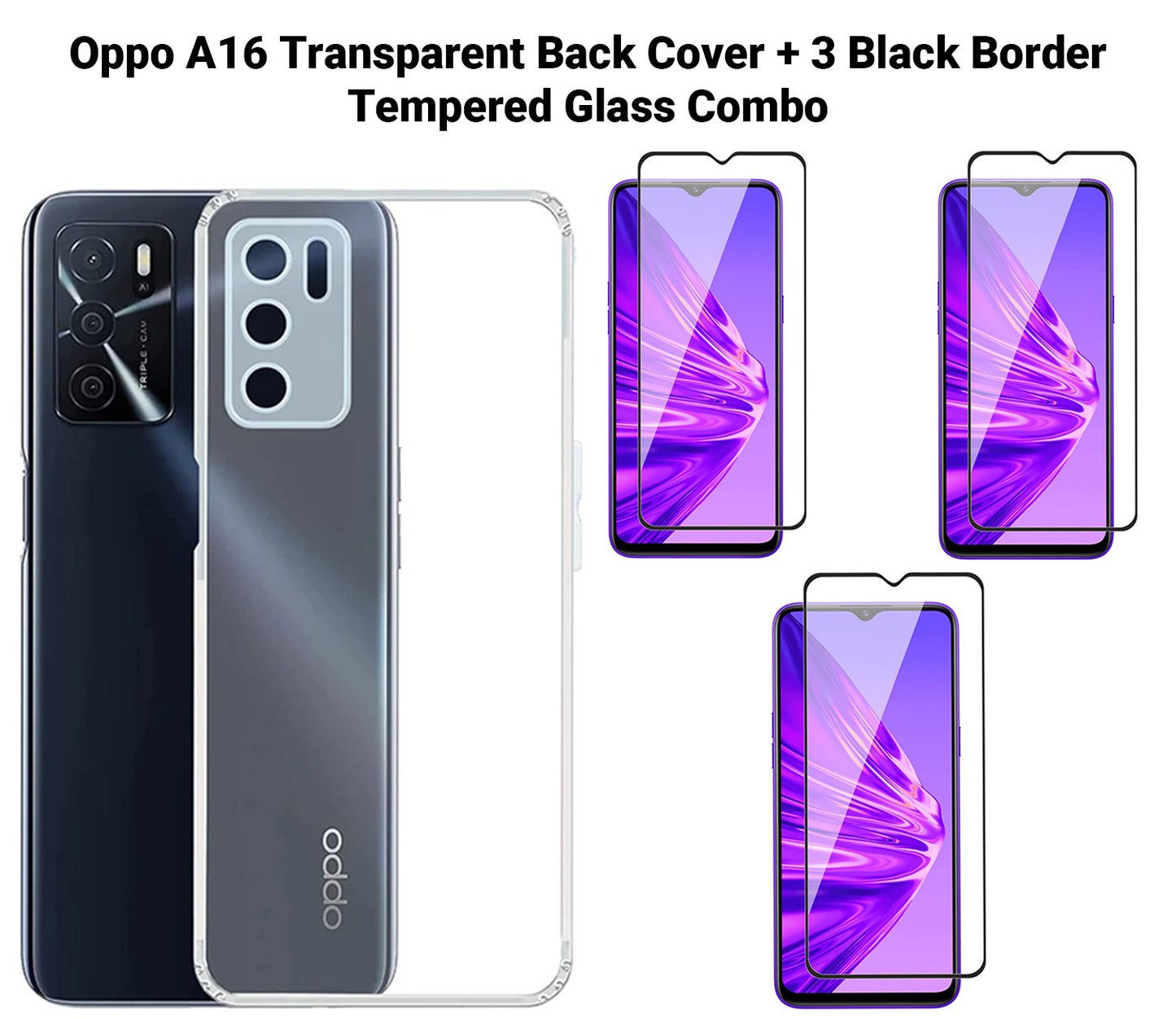 VAKIBO Super Premium Soft TPU Transparent Case With Dustplug,Side Grip,Corner Protection,lanyard Cuts,Camera Protection Suitable for Oppo A16
