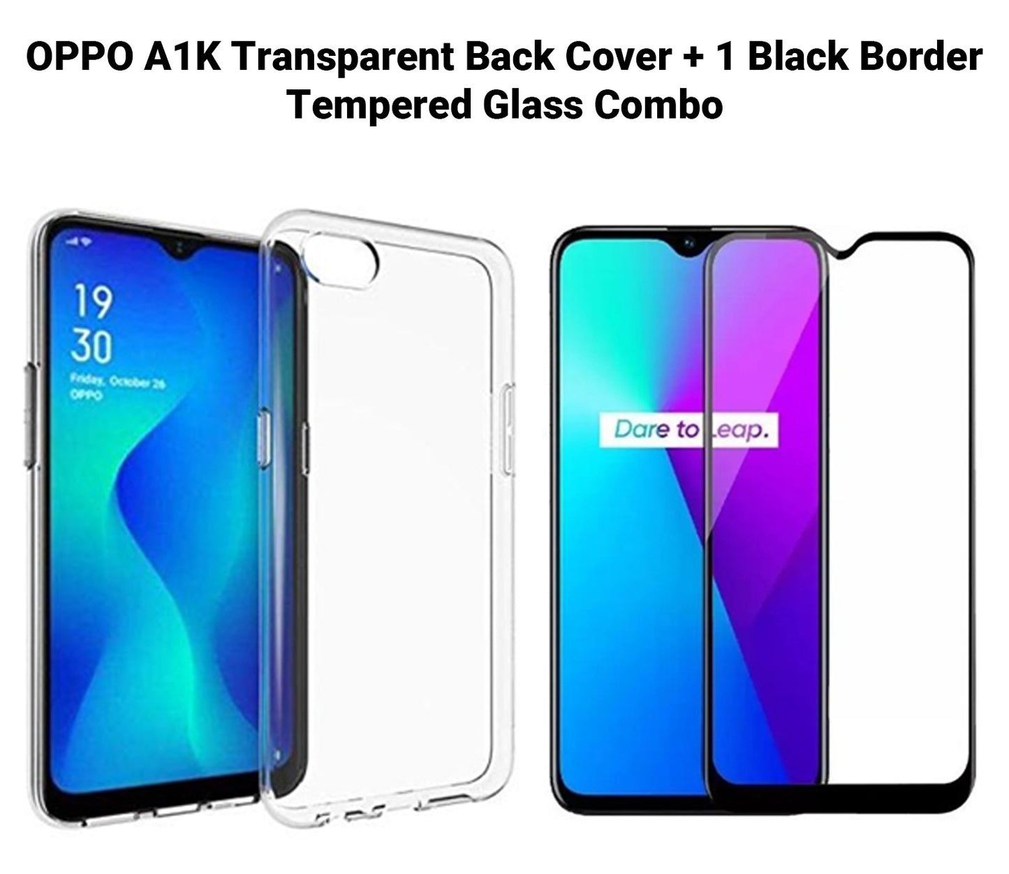 VAKIBO Super Premium Soft TPU Transparent Case With Dustplug,Side Grip,Corner Protection,lanyard Cuts,Camera Protection Suitable for Oppo A1K