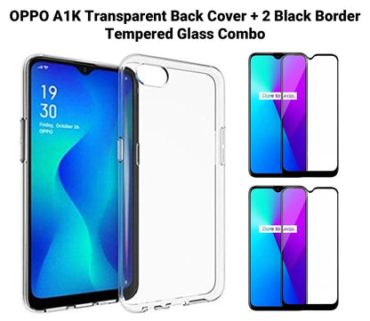 VAKIBO Super Premium Soft TPU Transparent Case With Dustplug,Side Grip,Corner Protection,lanyard Cuts,Camera Protection Suitable for Oppo A1K