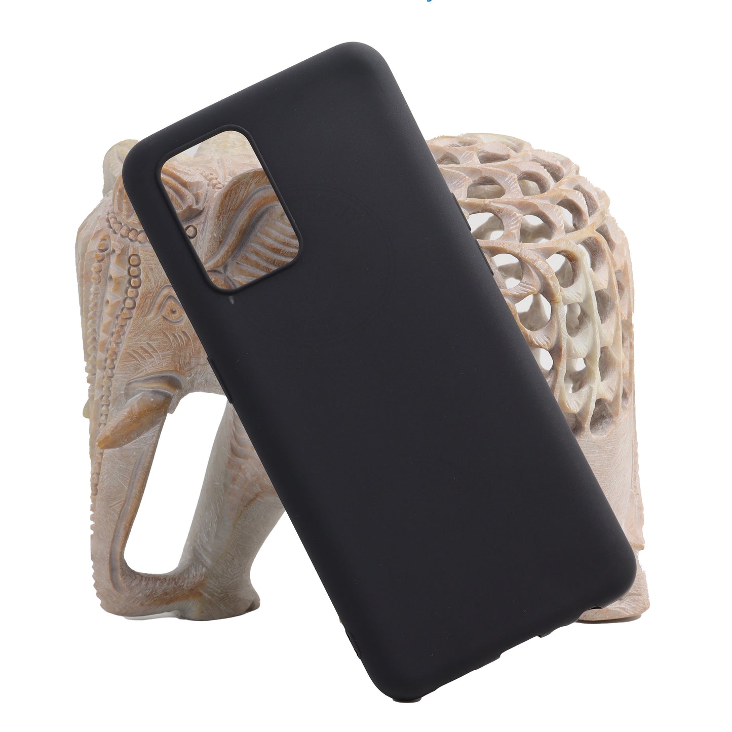 VAKIBO 1.2 MM Thick Black Coloured Soft TPU Rubber Back Cover Case With Camera Protection Ring Suitable for OPPO A74