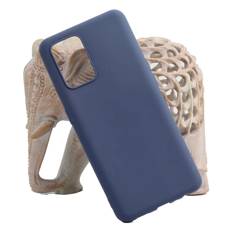 VAKIBO 1.2 MM Thick Blue Coloured Soft TPU Rubber Back Cover Case With Camera Protection Ring Suitable for Oppo A54