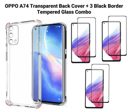 VAKIBO Super Premium Soft TPU Transparent Case With Dustplug,Side Grip,Corner Protection,lanyard Cuts,Camera Protection Suitable for Oppo A74